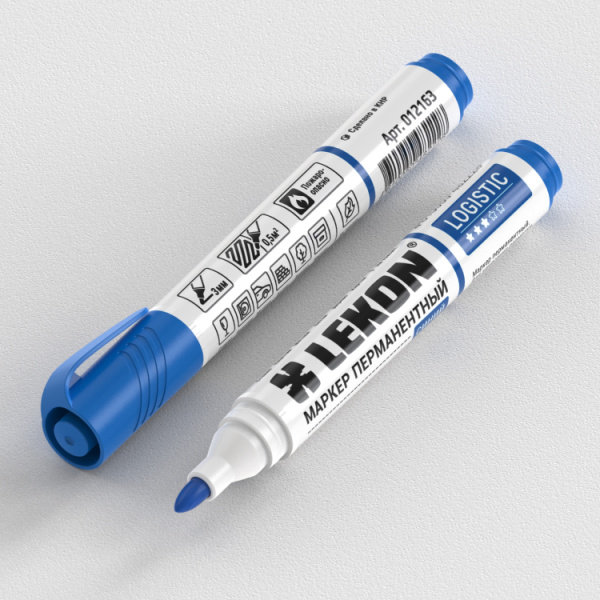 Маркер перманентный синий 3мм LEKON LOGISTIC 012113; 11615048 Маркер перманентный синий 3мм LEKON LOGISTIC 012113; 11615048